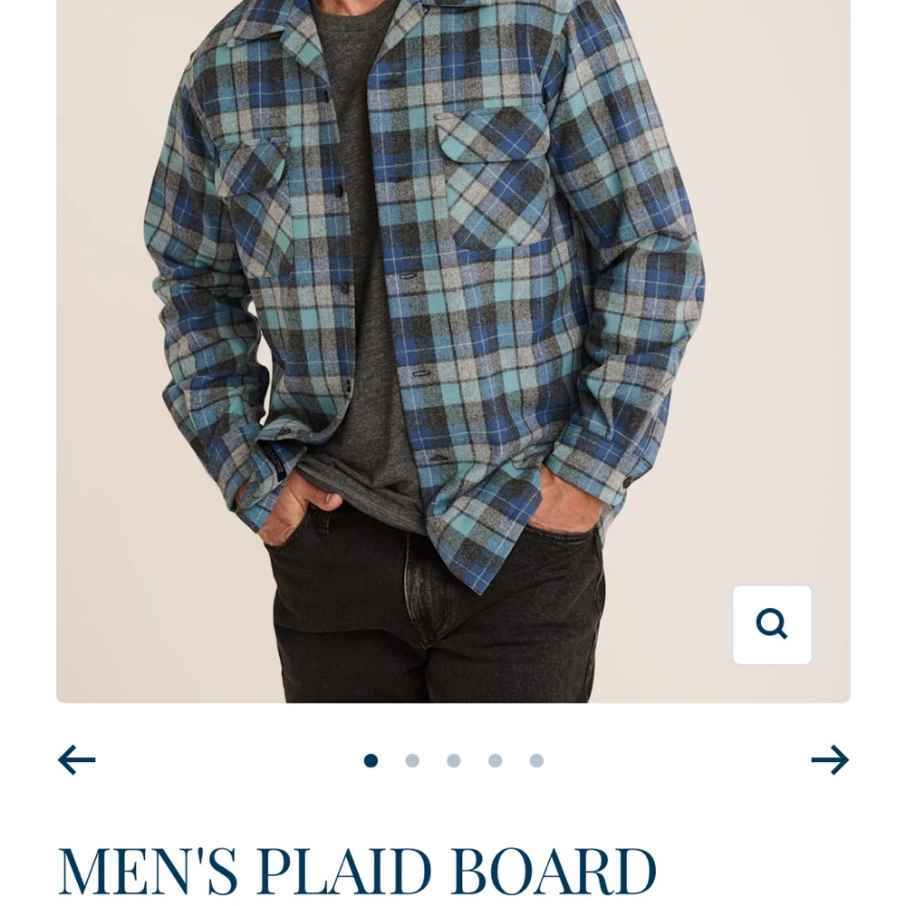 Pendleton Limited Edition Washable Wool Blue and Gray Plaid Men's Shirt
